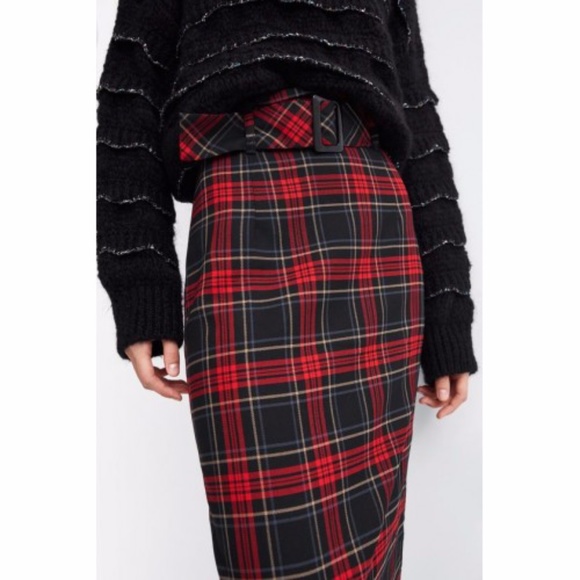 Zara Dresses & Skirts - Plaid Midi Skirt